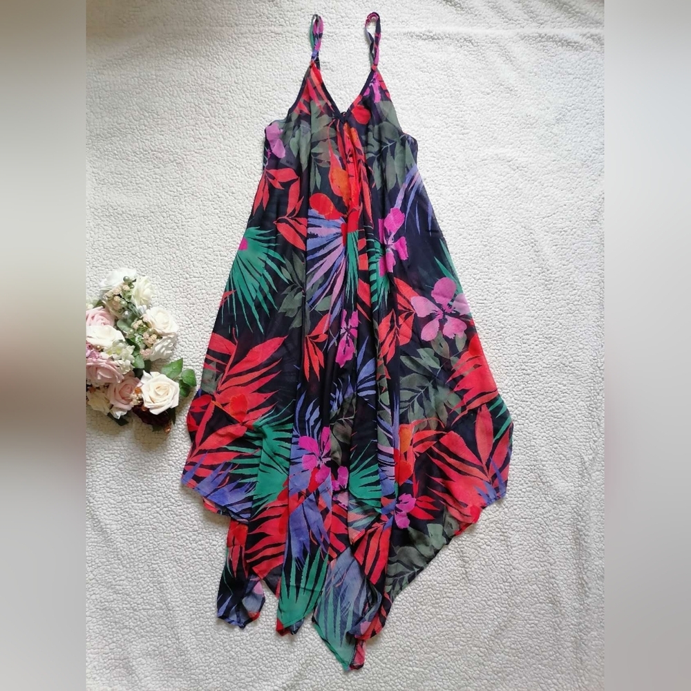 Jessica Simpson Women's Lace-Up Dress Cover-Up In Mood Multi, Size M